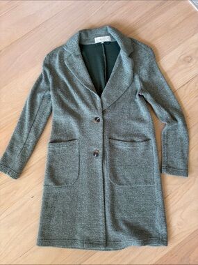 Anthropologie Knit Blazer in Sage Green